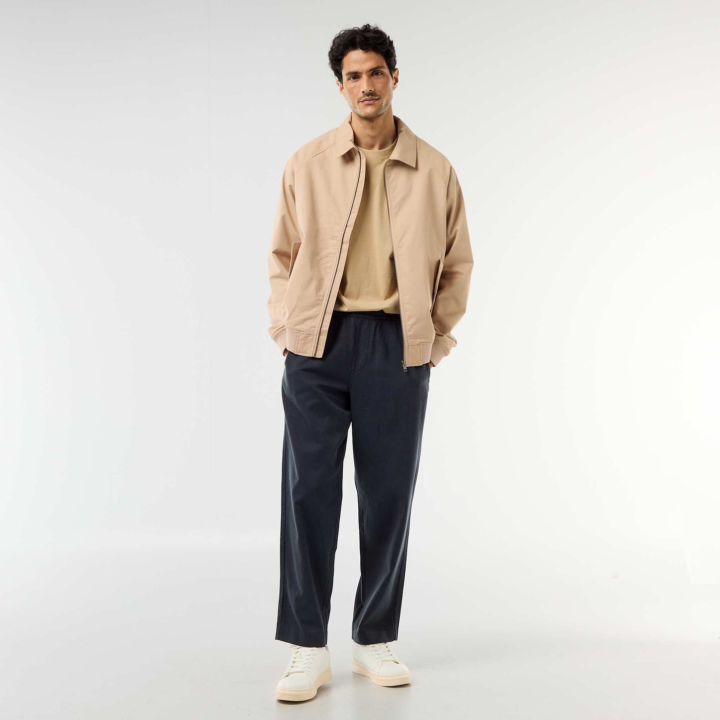 Pantalon avec ceinture élastiquée BLEU
