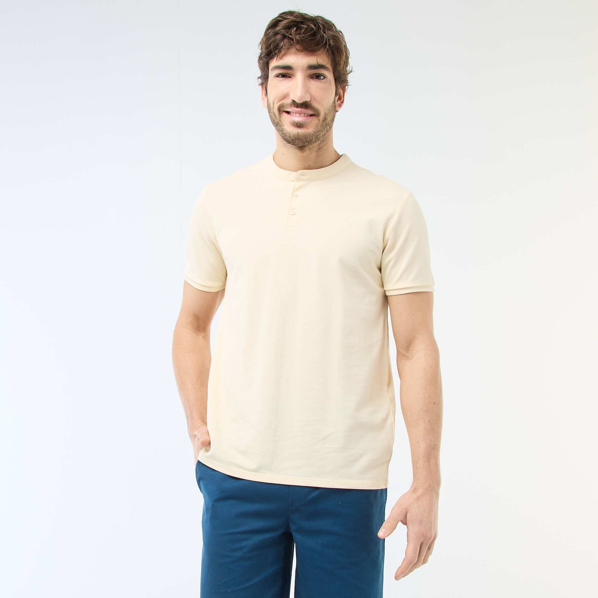 Polo col mao JAUNE