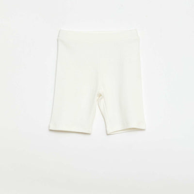 Short cycliste côtelé BLANC
