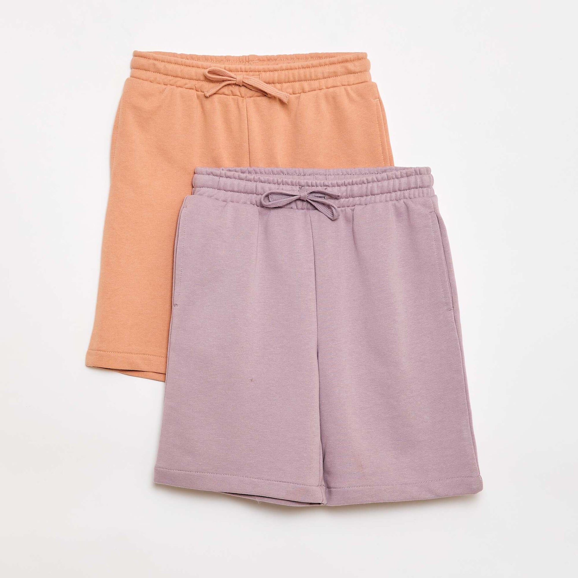 Lot de 2 shorts en coton uni ORANGE