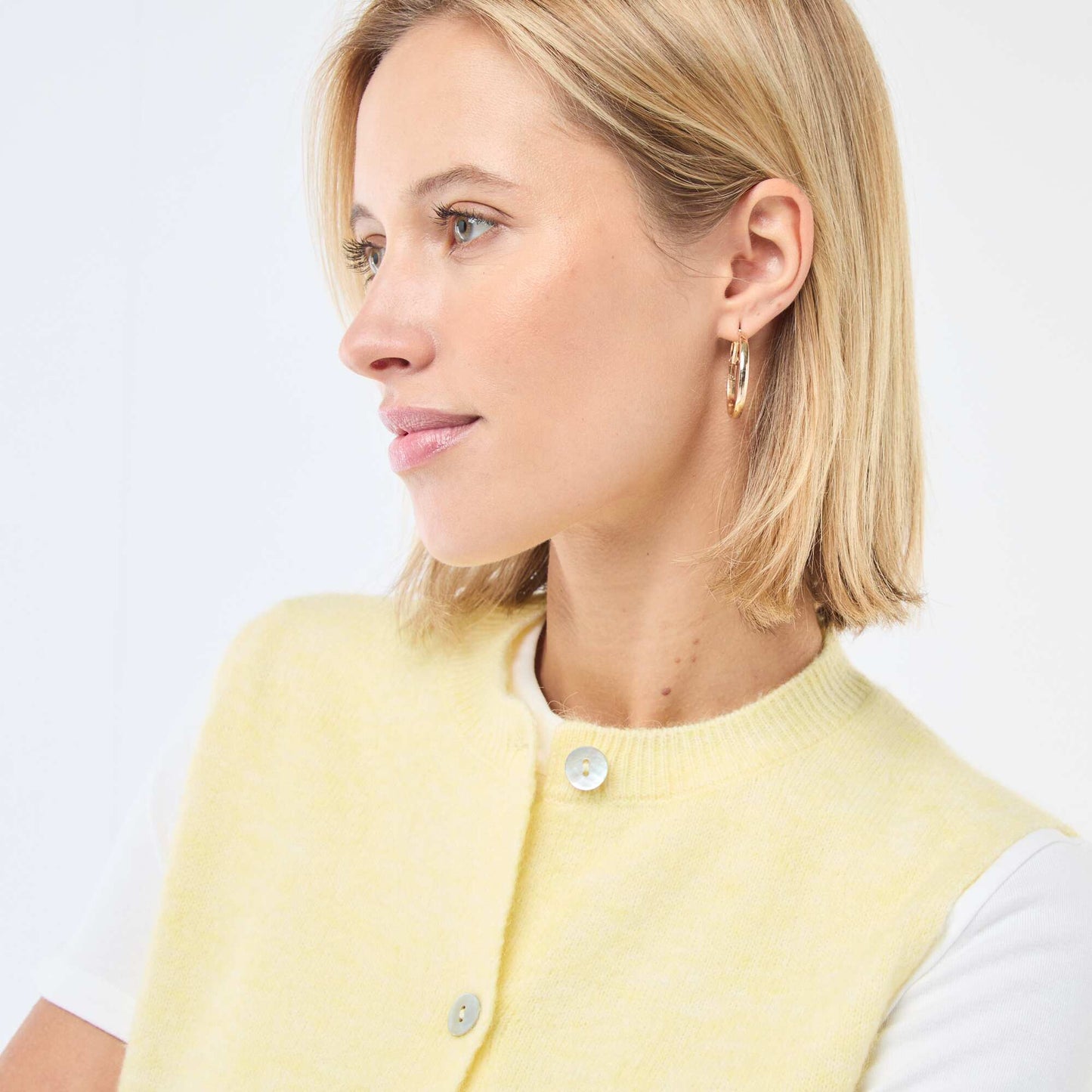 Gilet sans manches uni JAUNE