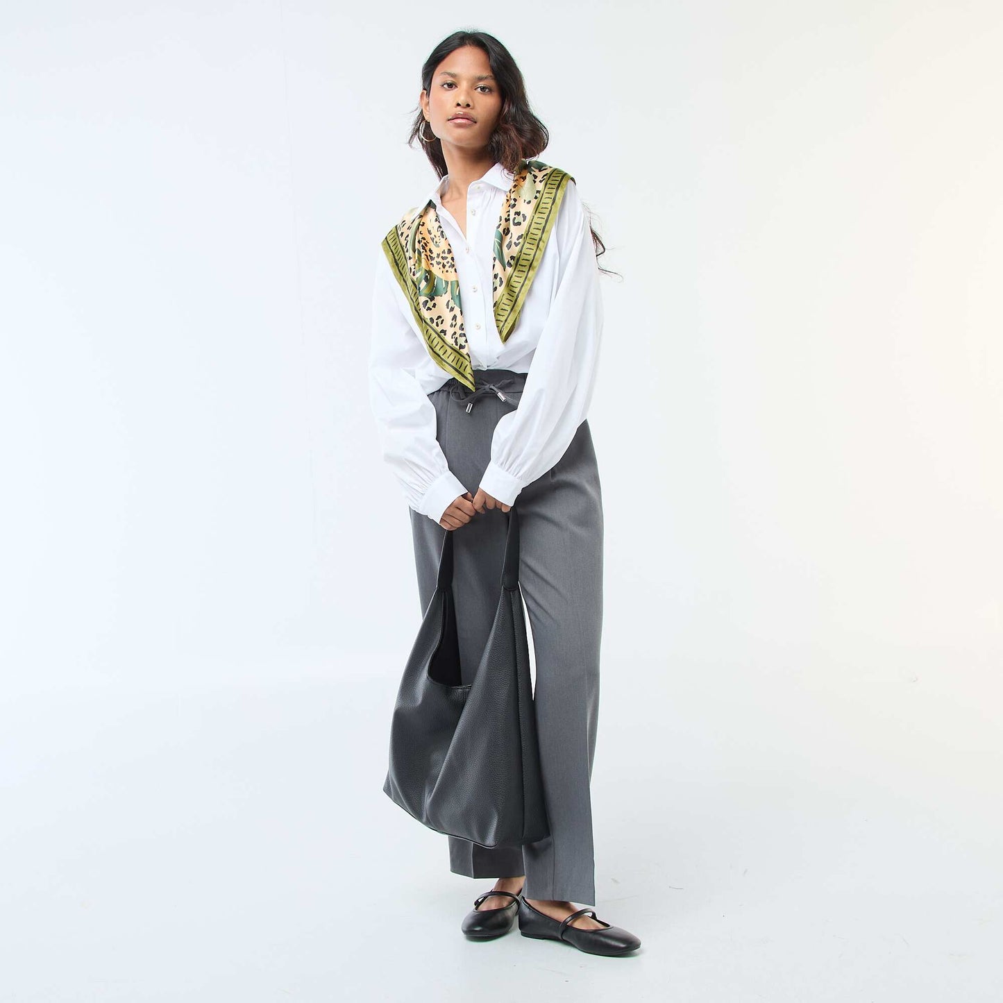 Chemise en popeline manches larges BLANC
