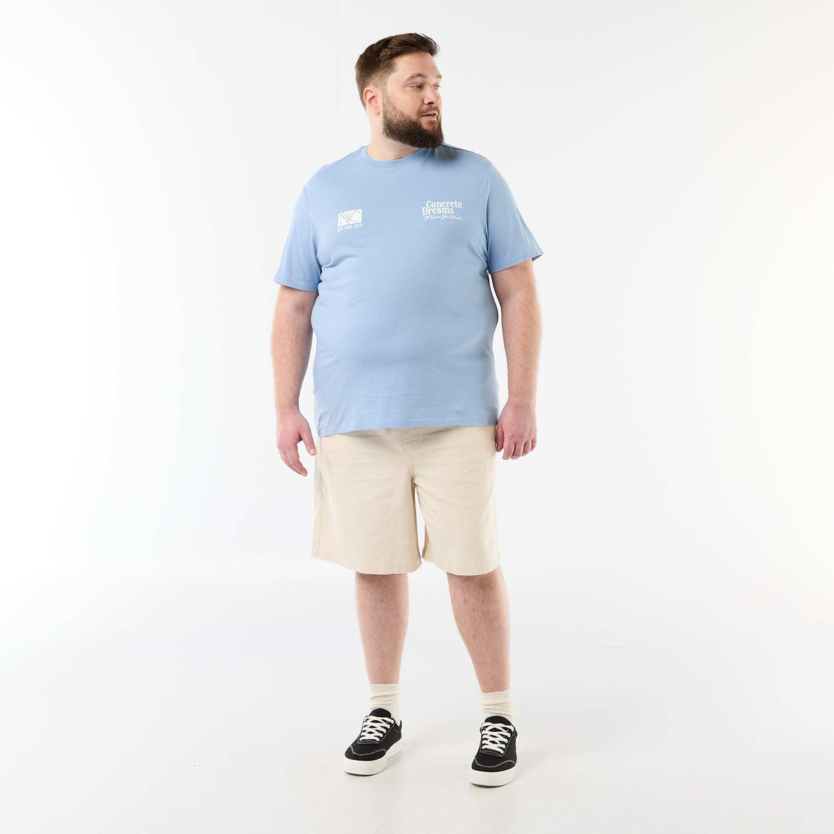 Tee-shirt manches courtes imprimé BLEU