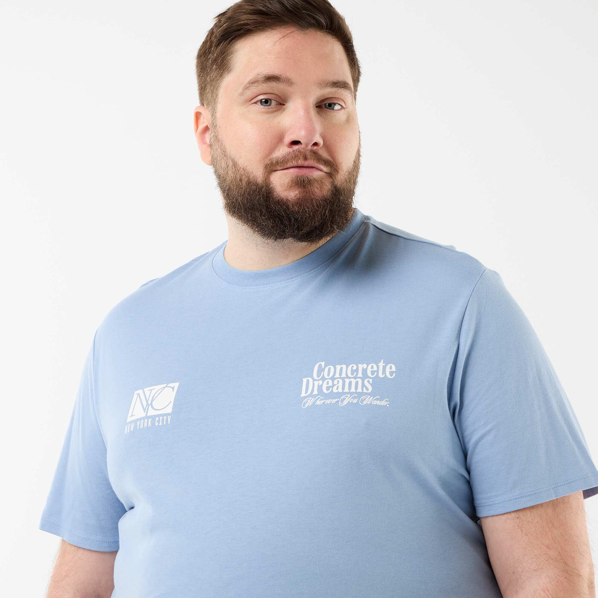 Tee-shirt manches courtes imprimé BLEU