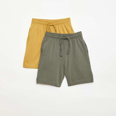 Lot de 2 shorts en jersey coton uni JAUNE