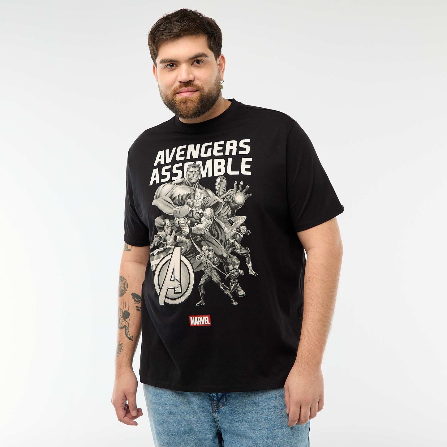 Tee-shirt imprimé 'Avengers' NOIR