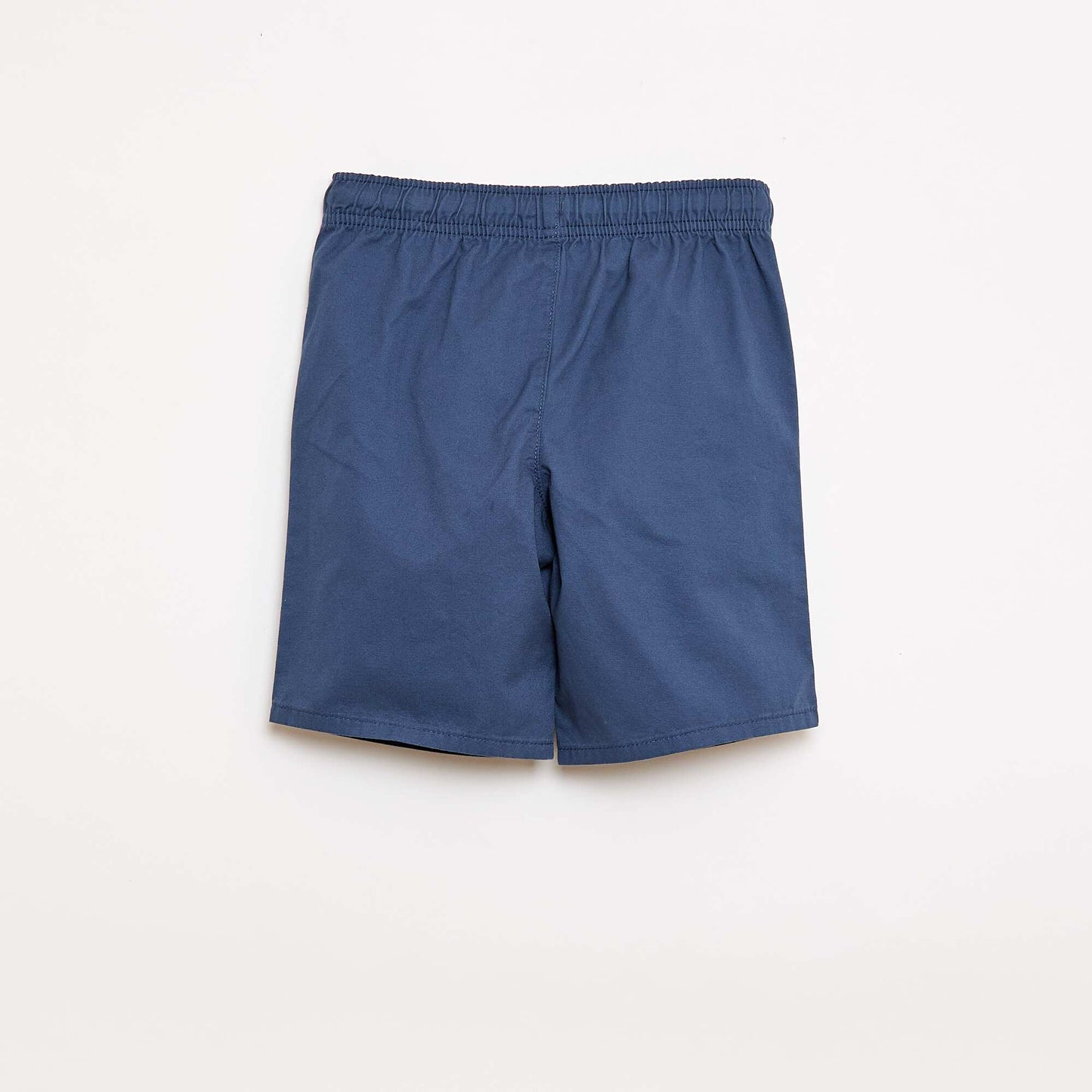 Bermuda chino uni avec liens de serrage BLEU