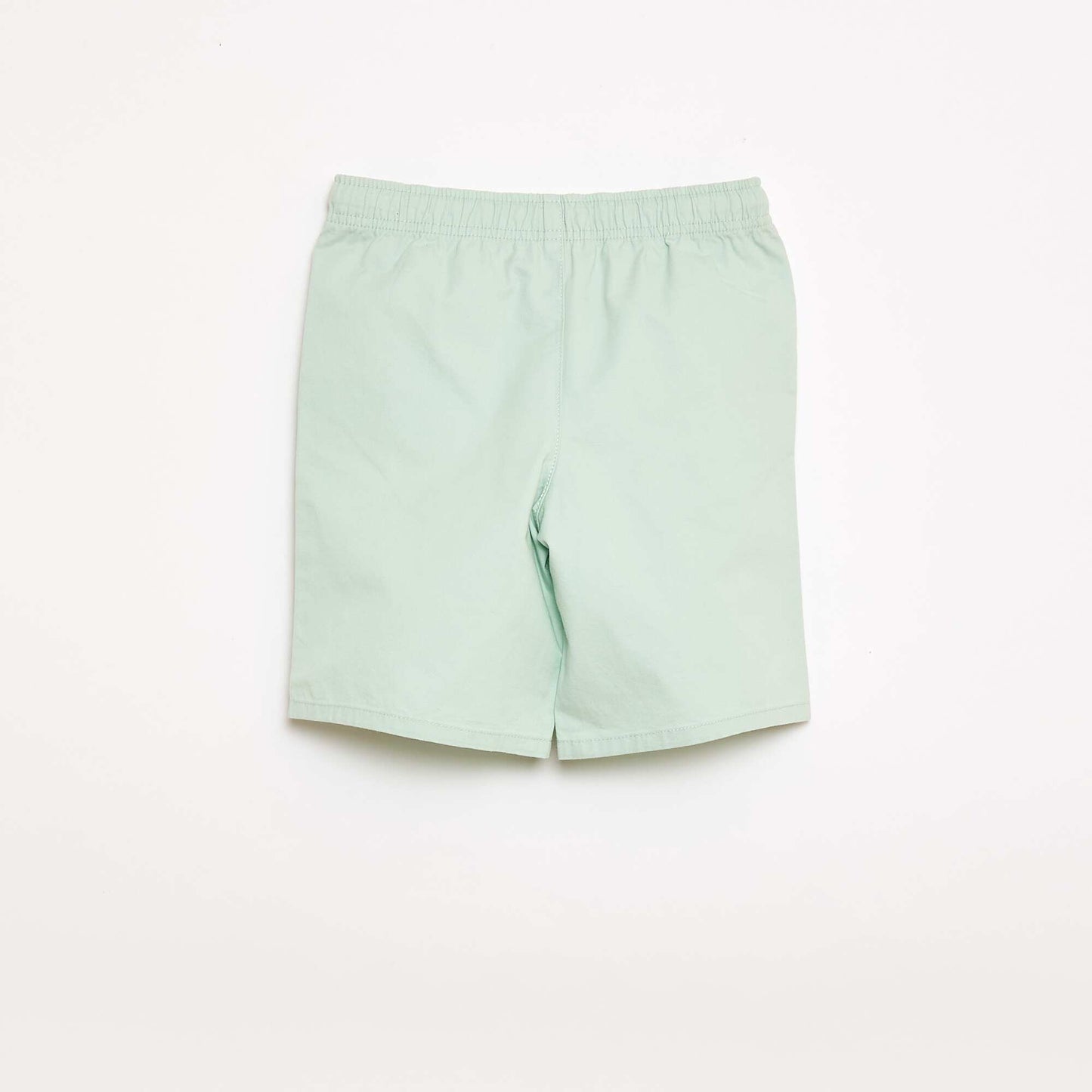 Bermuda chino uni avec liens de serrage BLEU
