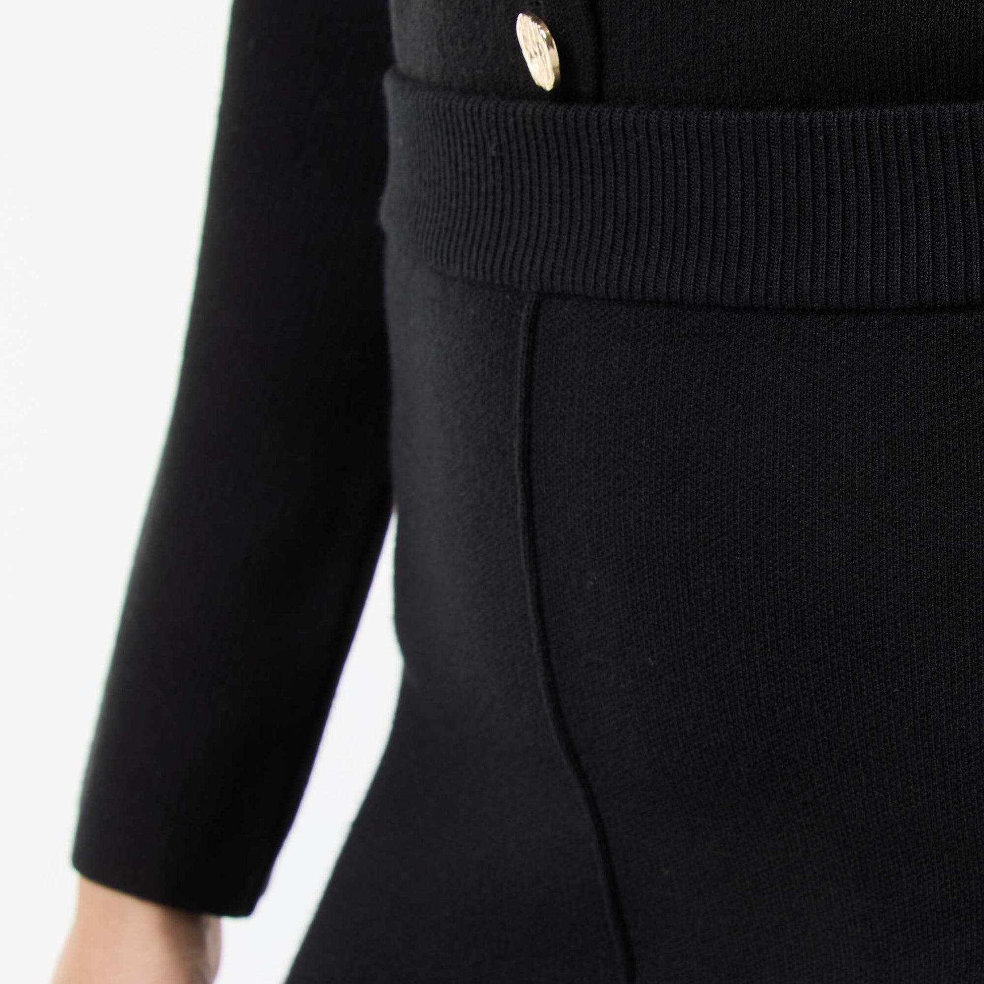 Jupe en maille ottoman unie NOIR