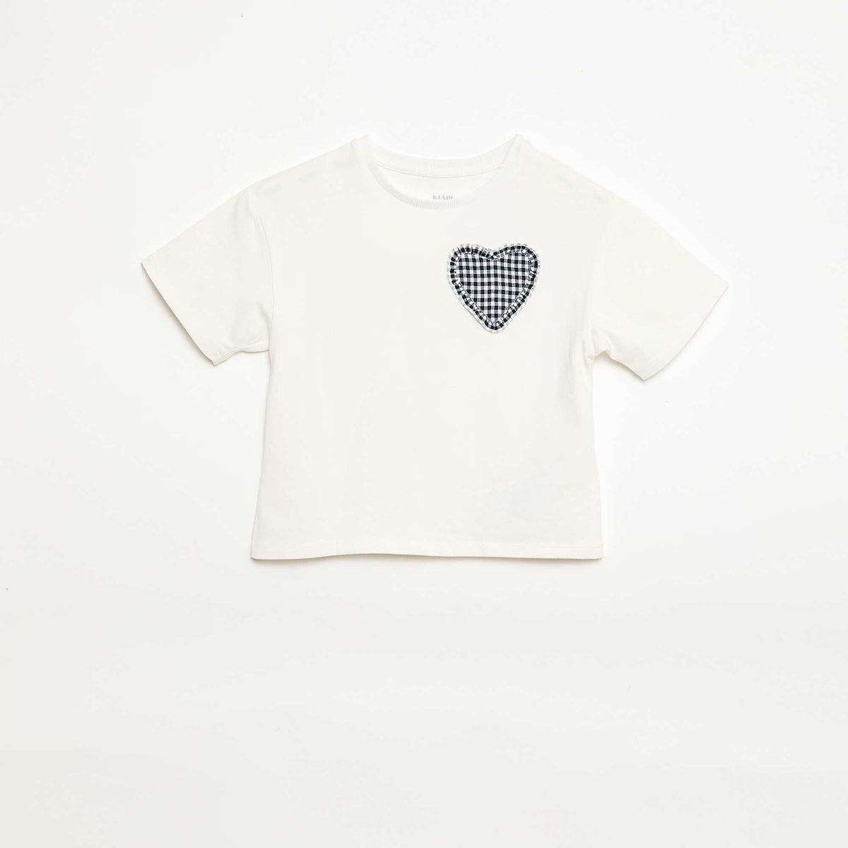 T-shirt avec patch vichy BLANC