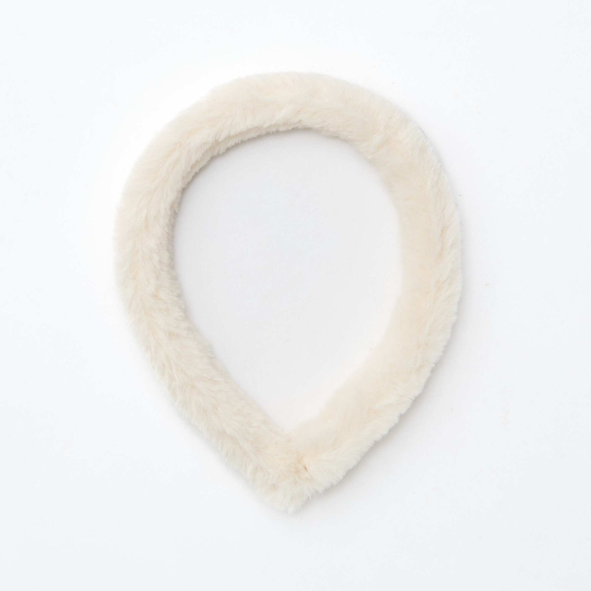 Serre-tête en maille peluche BLANC