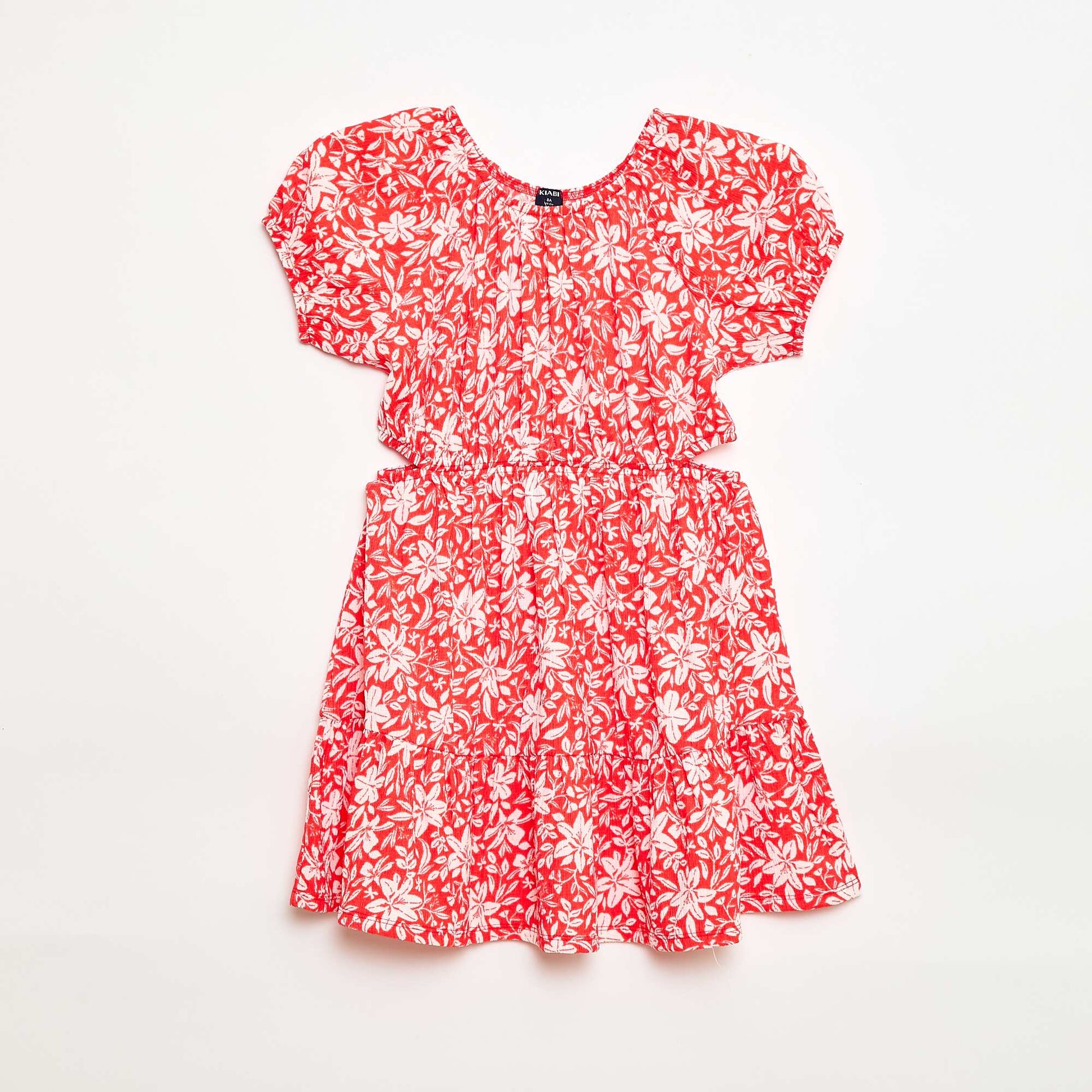 Robe en maille ajourée sur les côtés ROUGE
