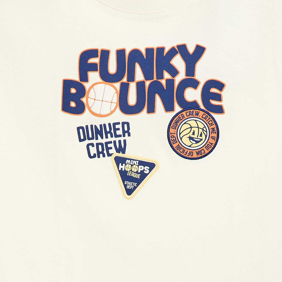 T-shirt manches courtes imprimé devant BLANC
