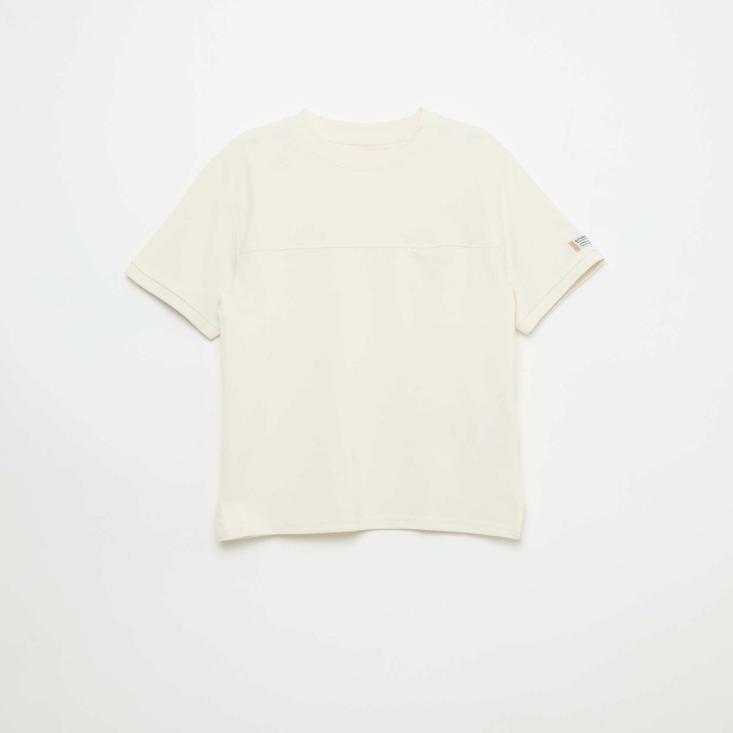 T-shirt en coton piqué à manches courtes BLANC