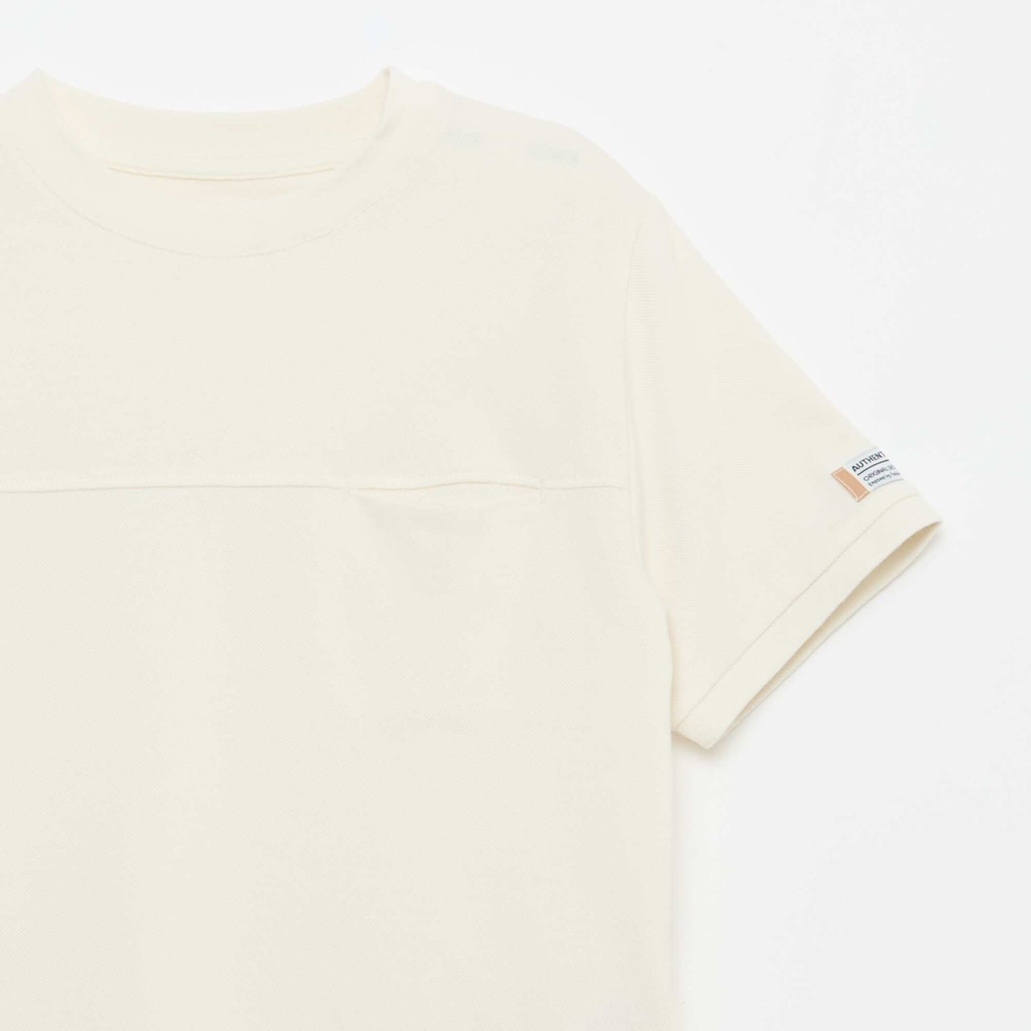T-shirt en coton piqué à manches courtes BLANC