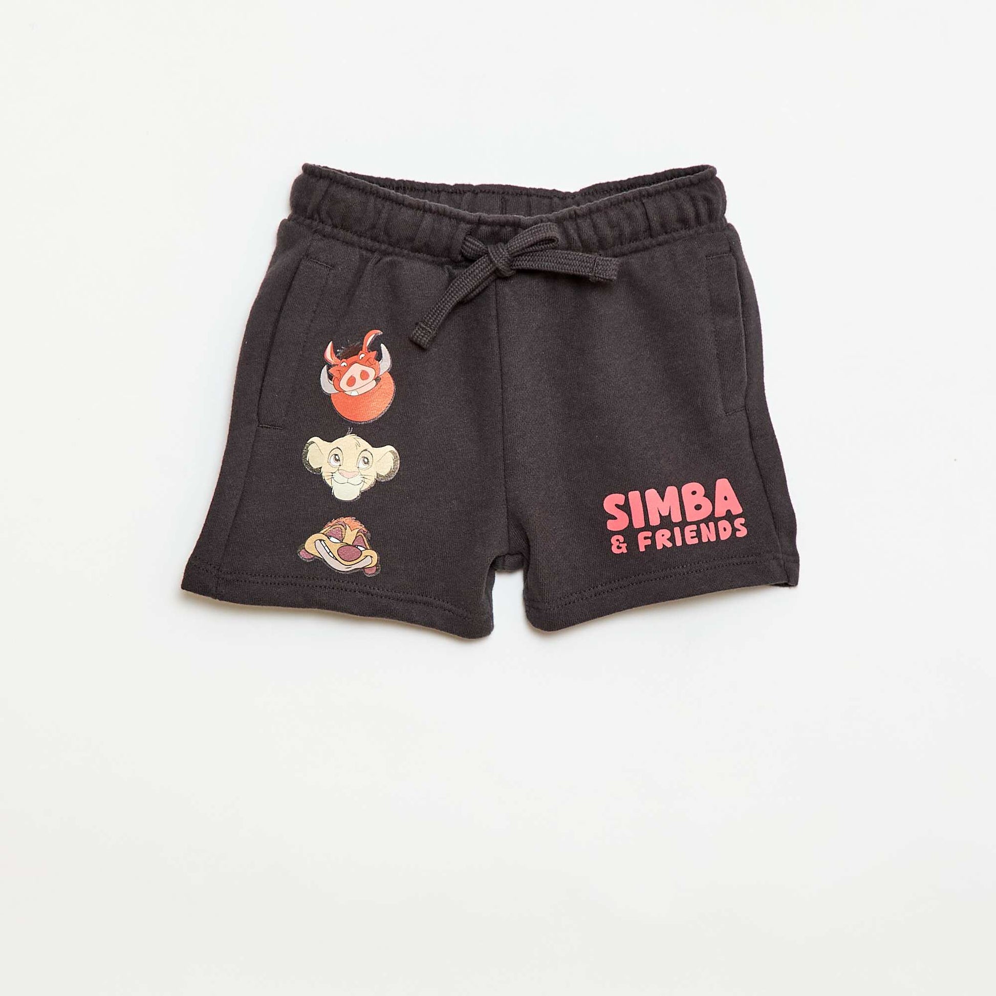 Short 'Simba' 'Disney' en molleton non gratté NOIR