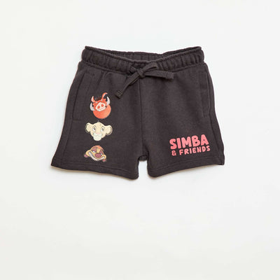 Short 'Simba' 'Disney' en molleton non gratté NOIR