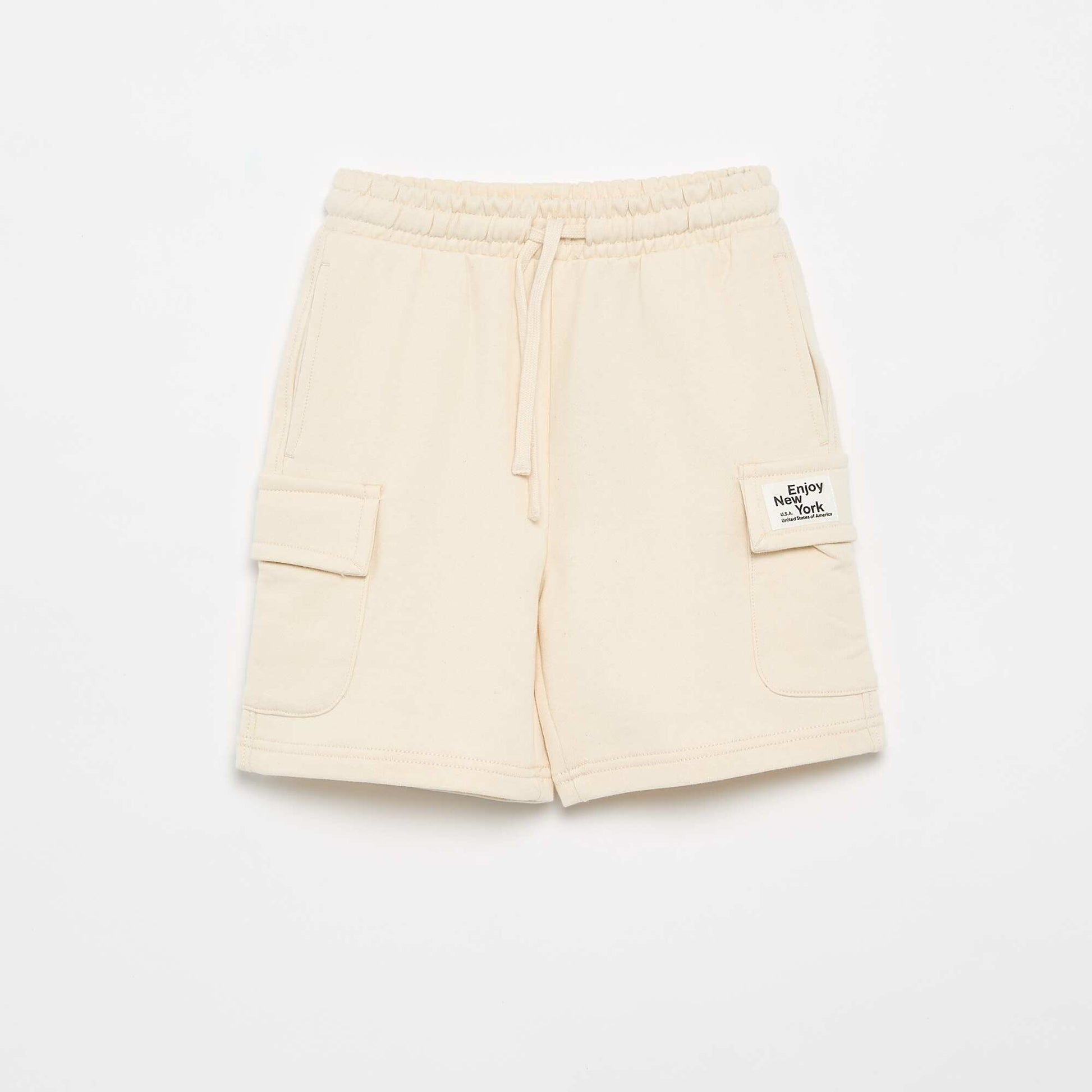 Short en molleton multipoche BEIGE