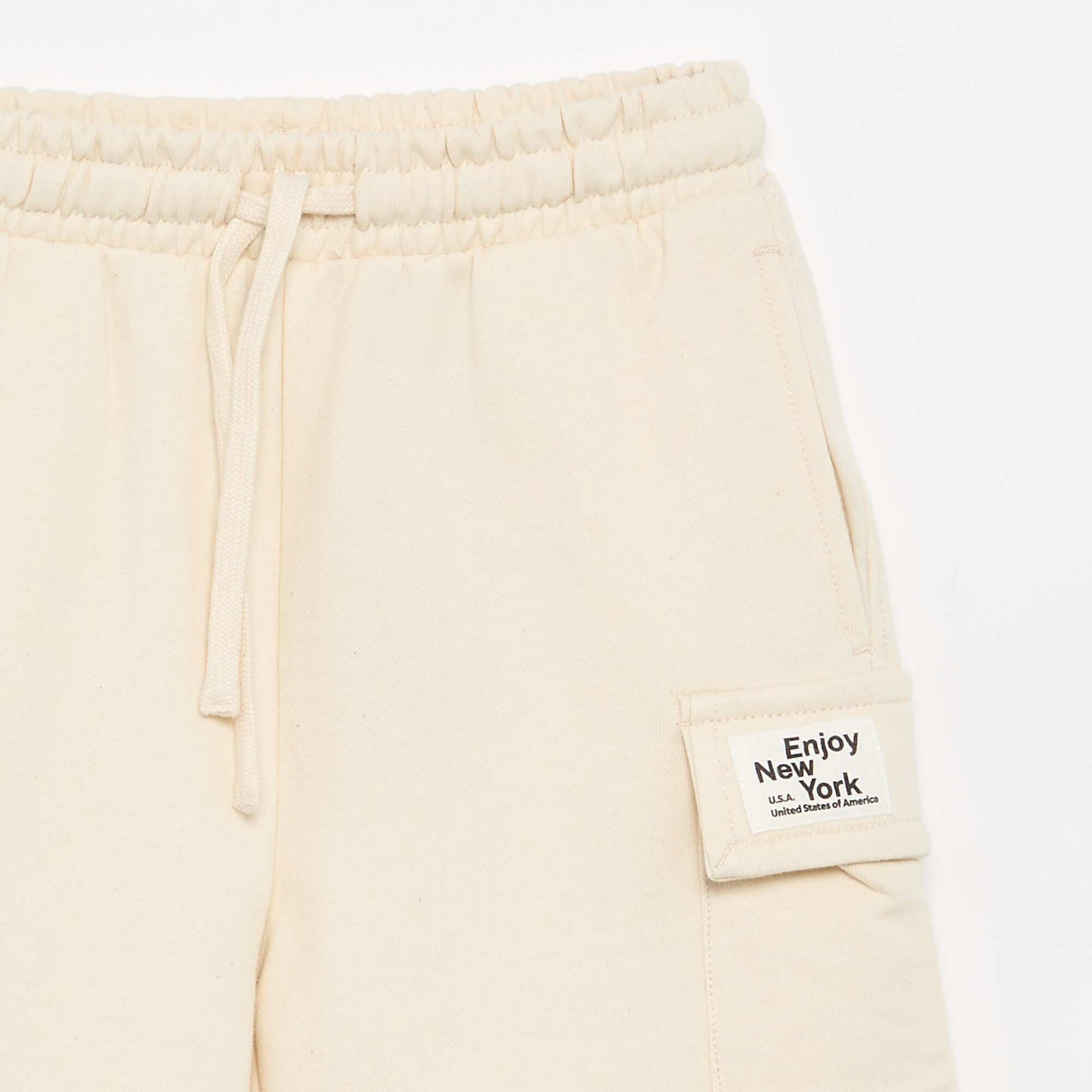 Short en molleton multipoche BEIGE