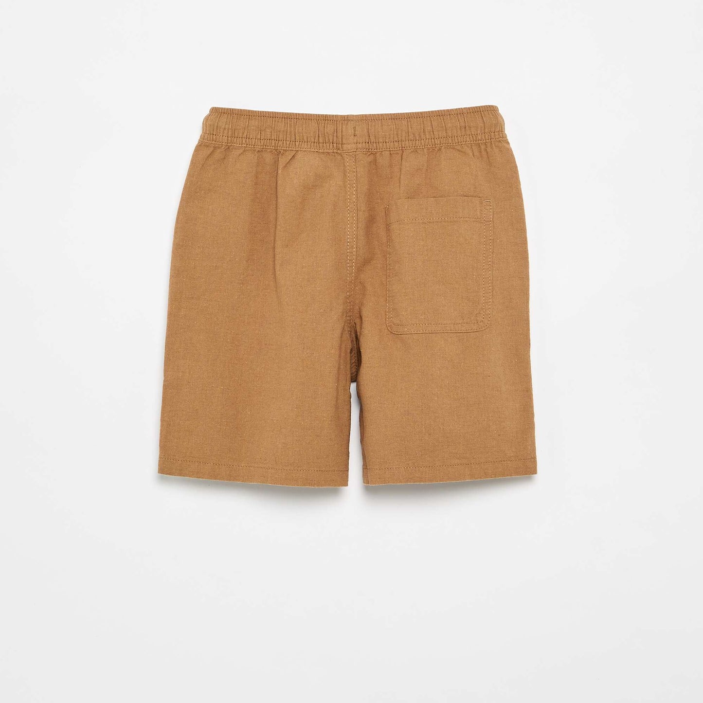 Short rayé léger en lin mélangé BEIGE
