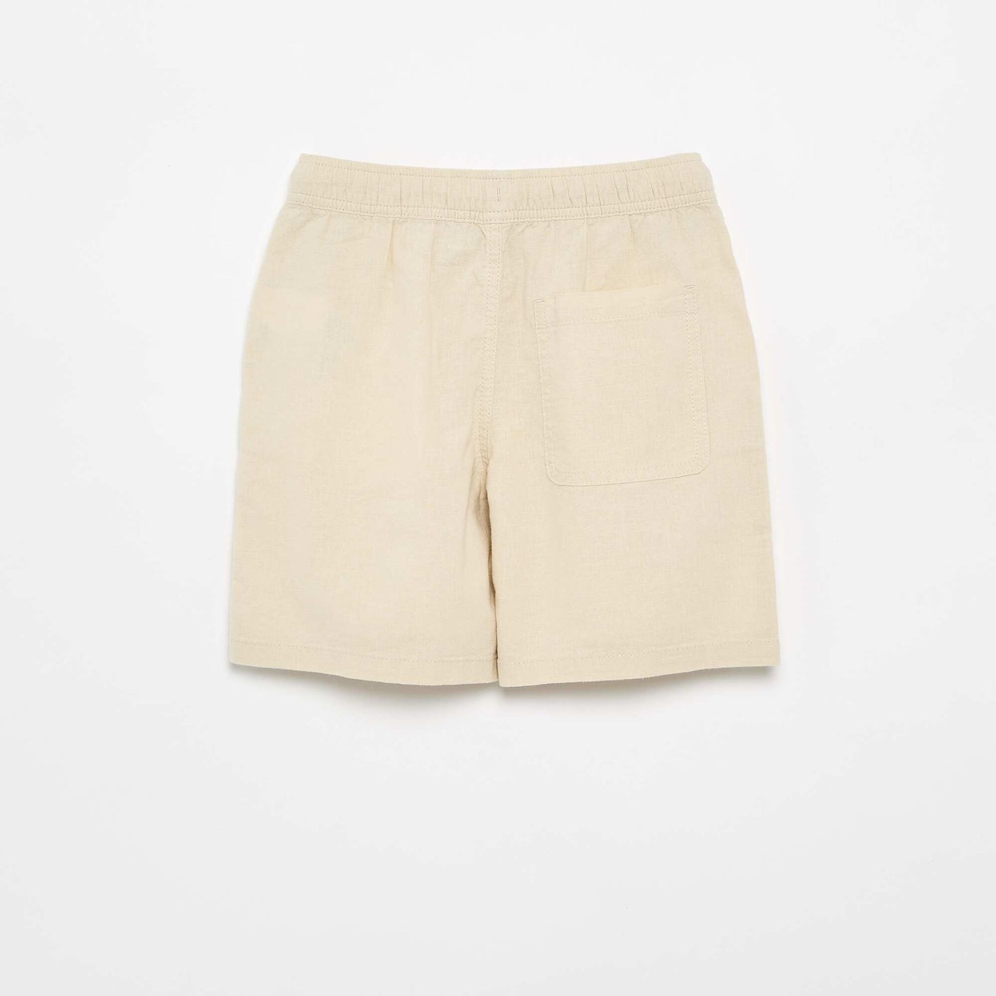 Short rayé léger en lin mélangé BEIGE