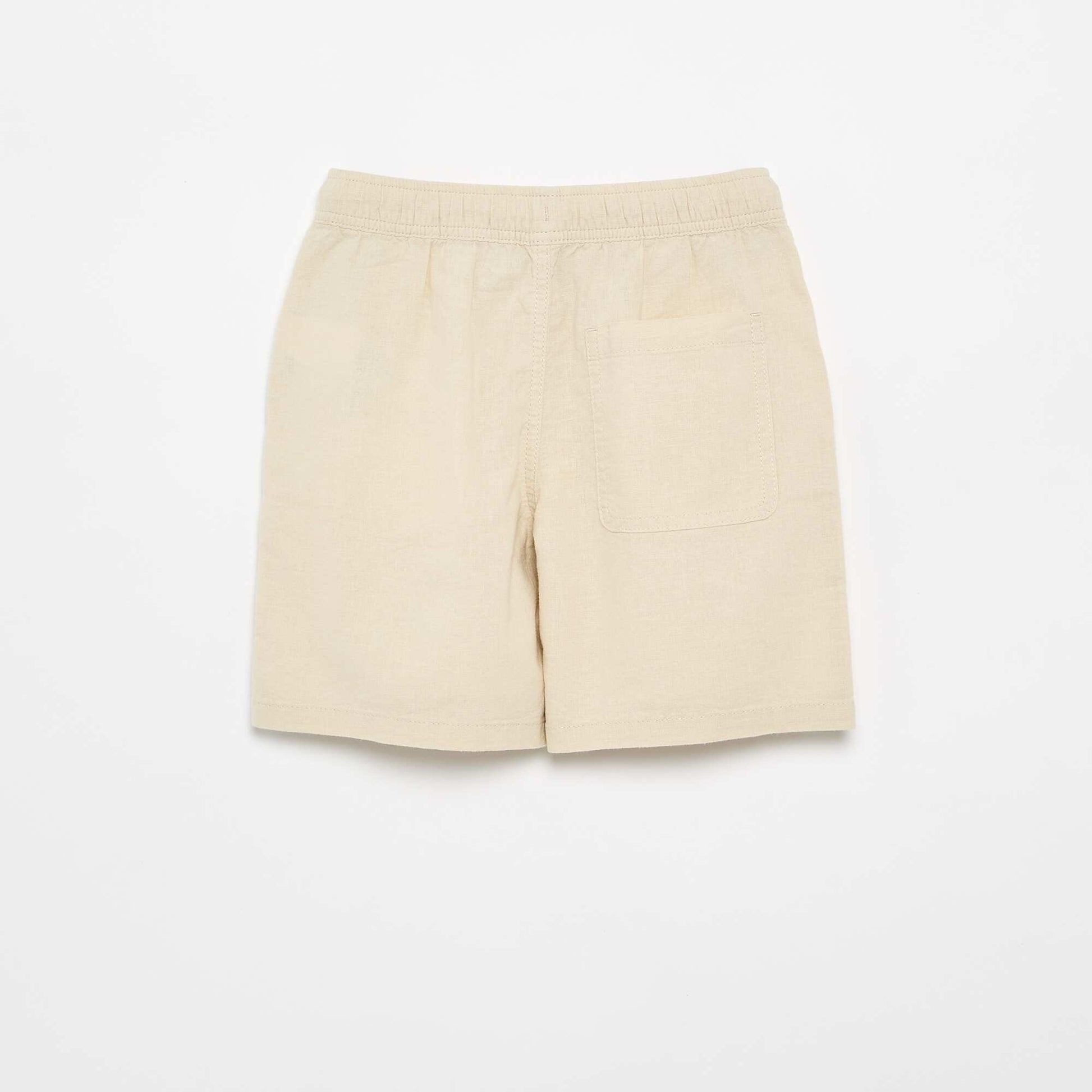 Short rayé léger en lin mélangé BEIGE