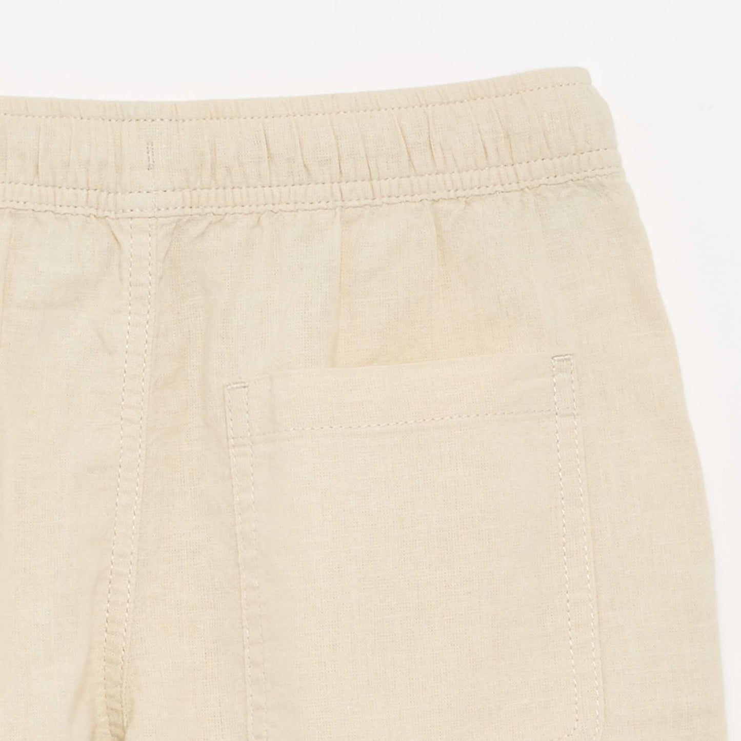 Short rayé léger en lin mélangé BEIGE