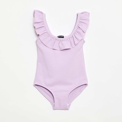 Maillot de bain 1 pièce avec volants VIOLET