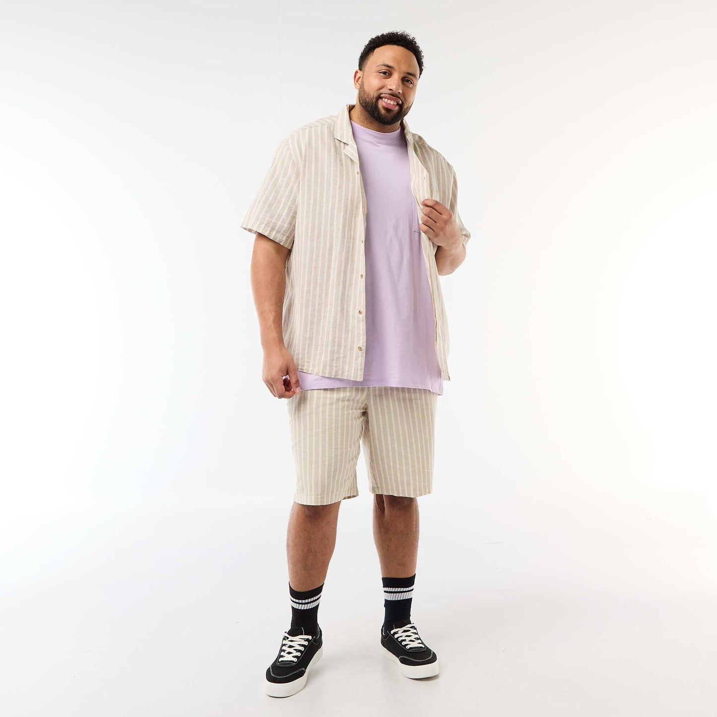 Chemise en lin mélangé BEIGE