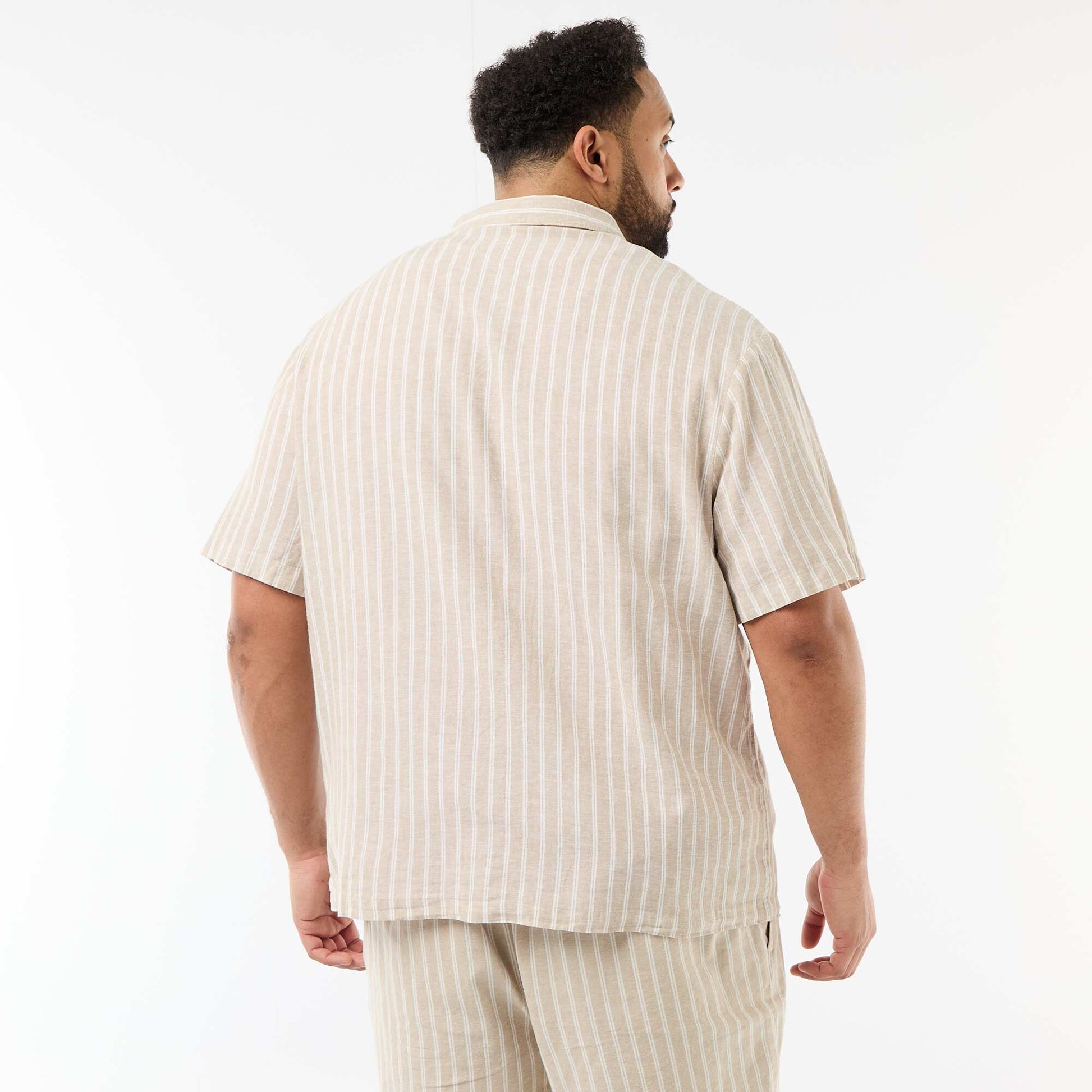 Chemise en lin mélangé BEIGE