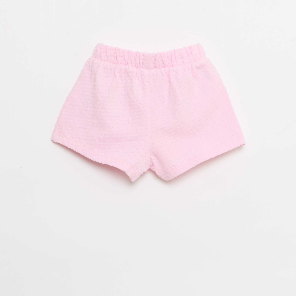 Short en maille jacquard uni avec nœud fantaisie ROSE