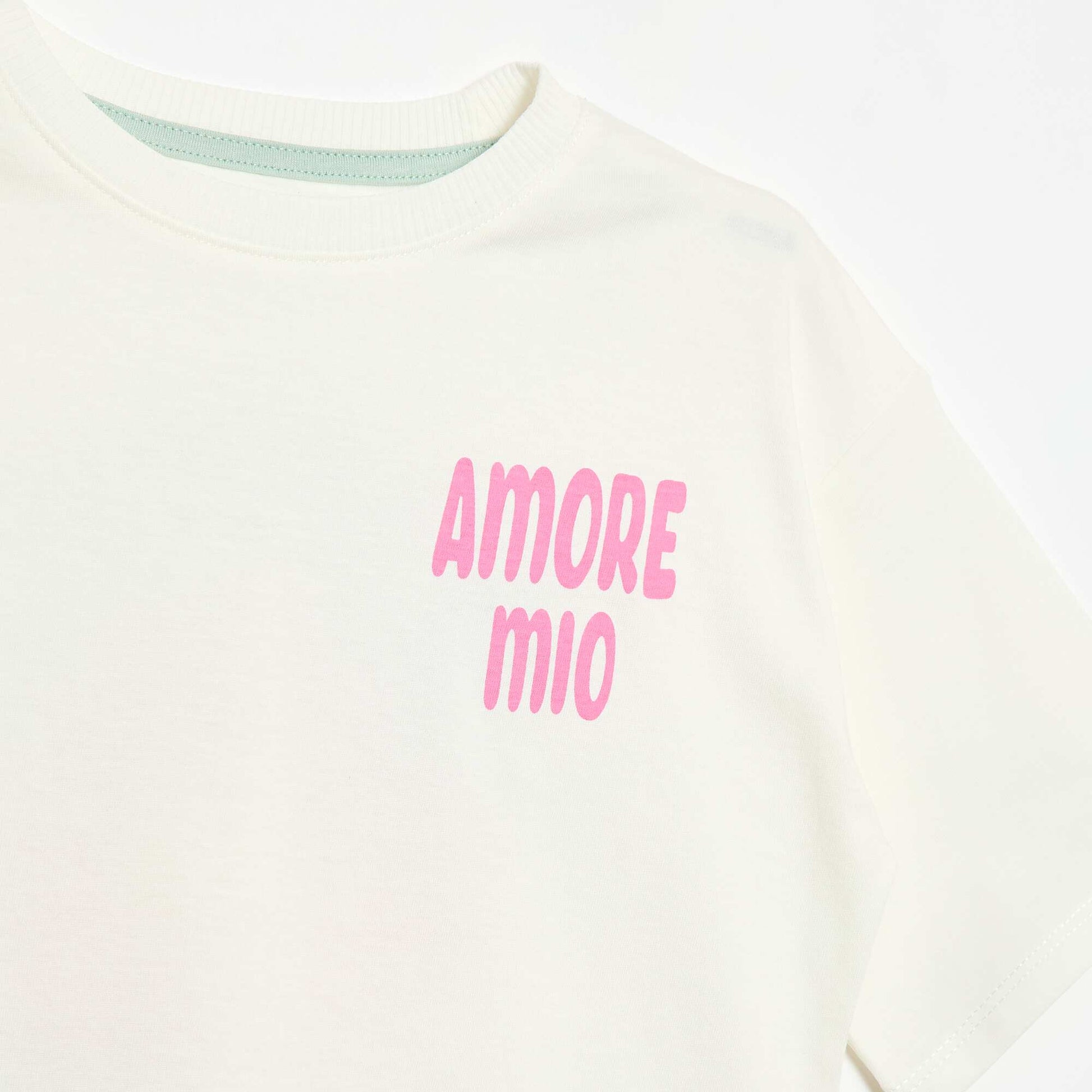 Ensemble de pyjama t-shirt + short - 2 pièces BLANC