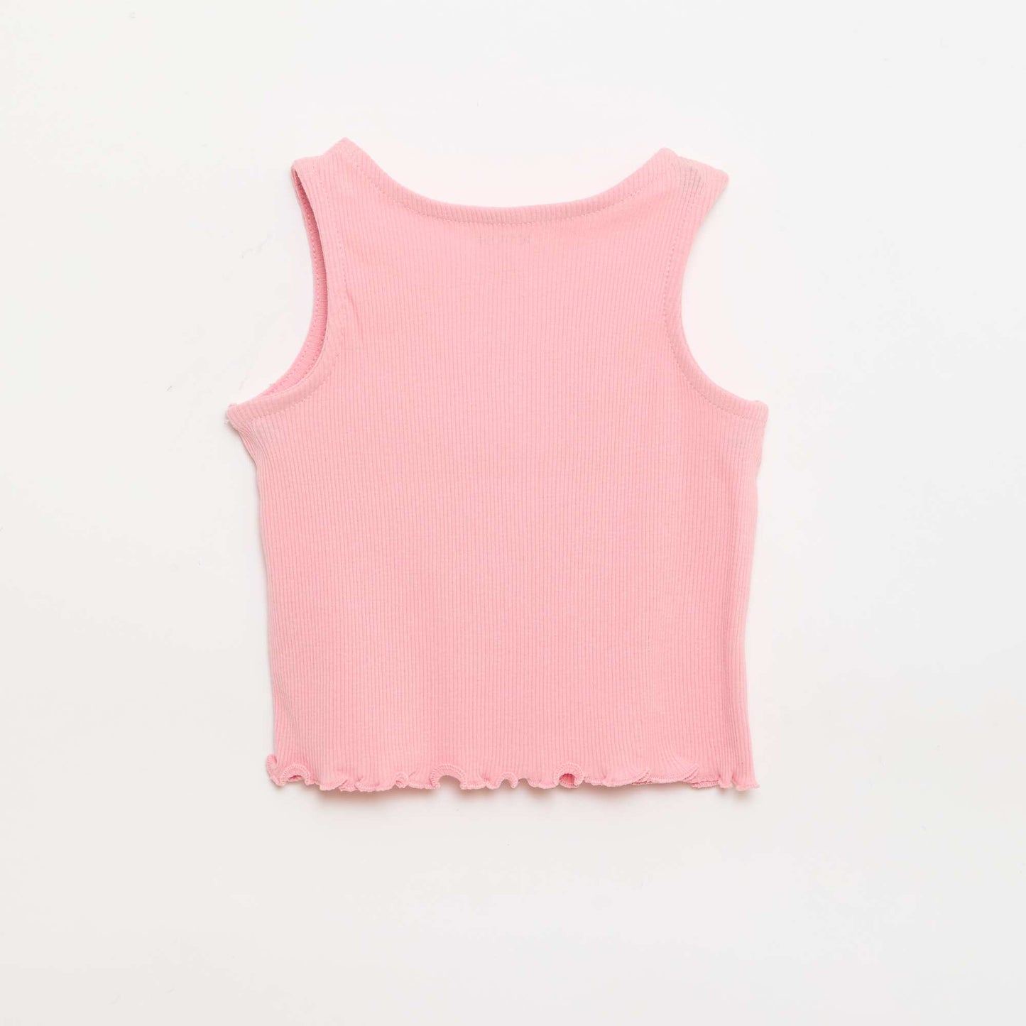 Débardeur en rib avec base ondulée ROSE