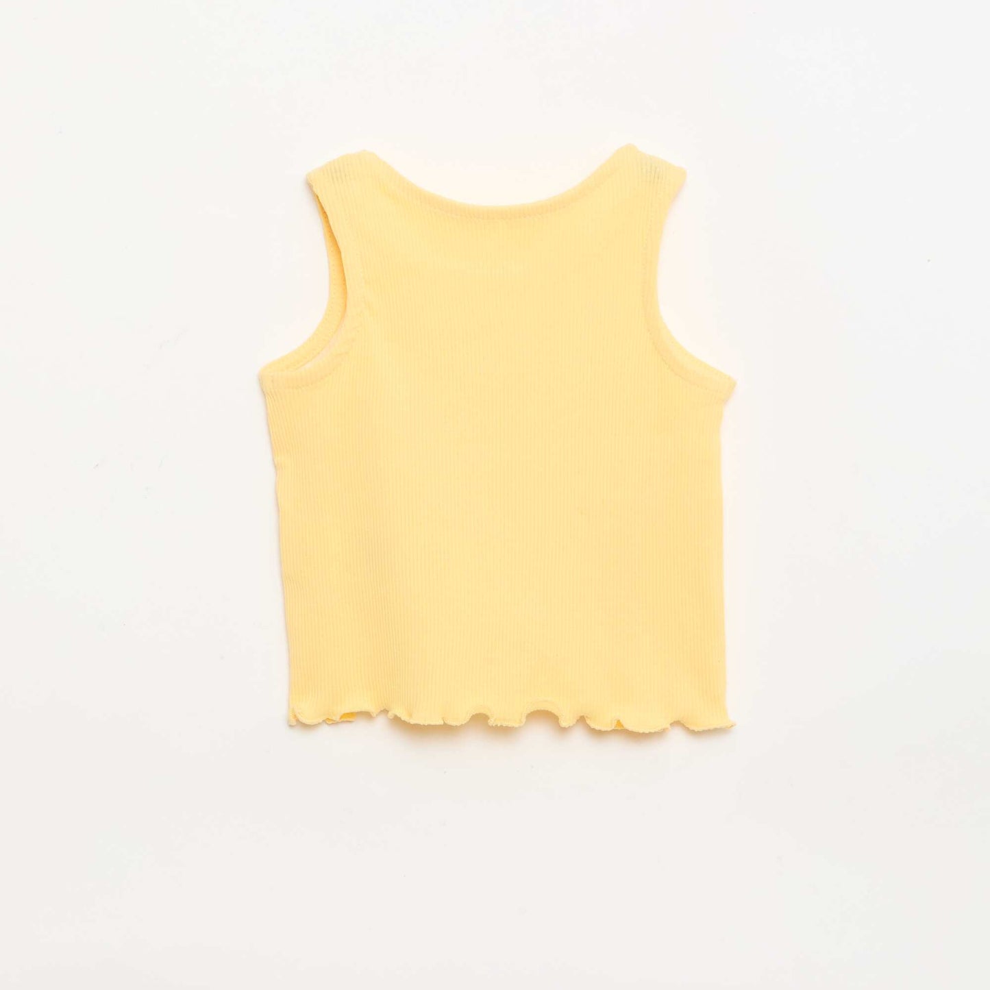 Débardeur en rib avec base ondulée JAUNE