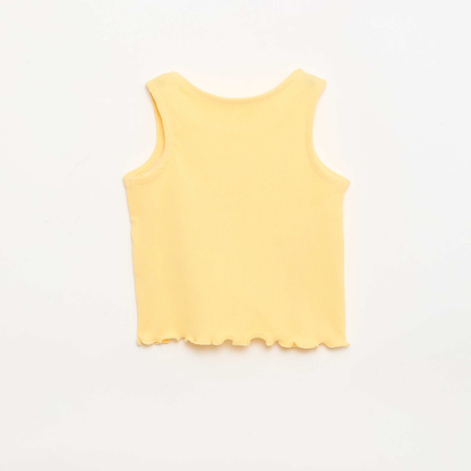 Débardeur en rib avec base ondulée JAUNE