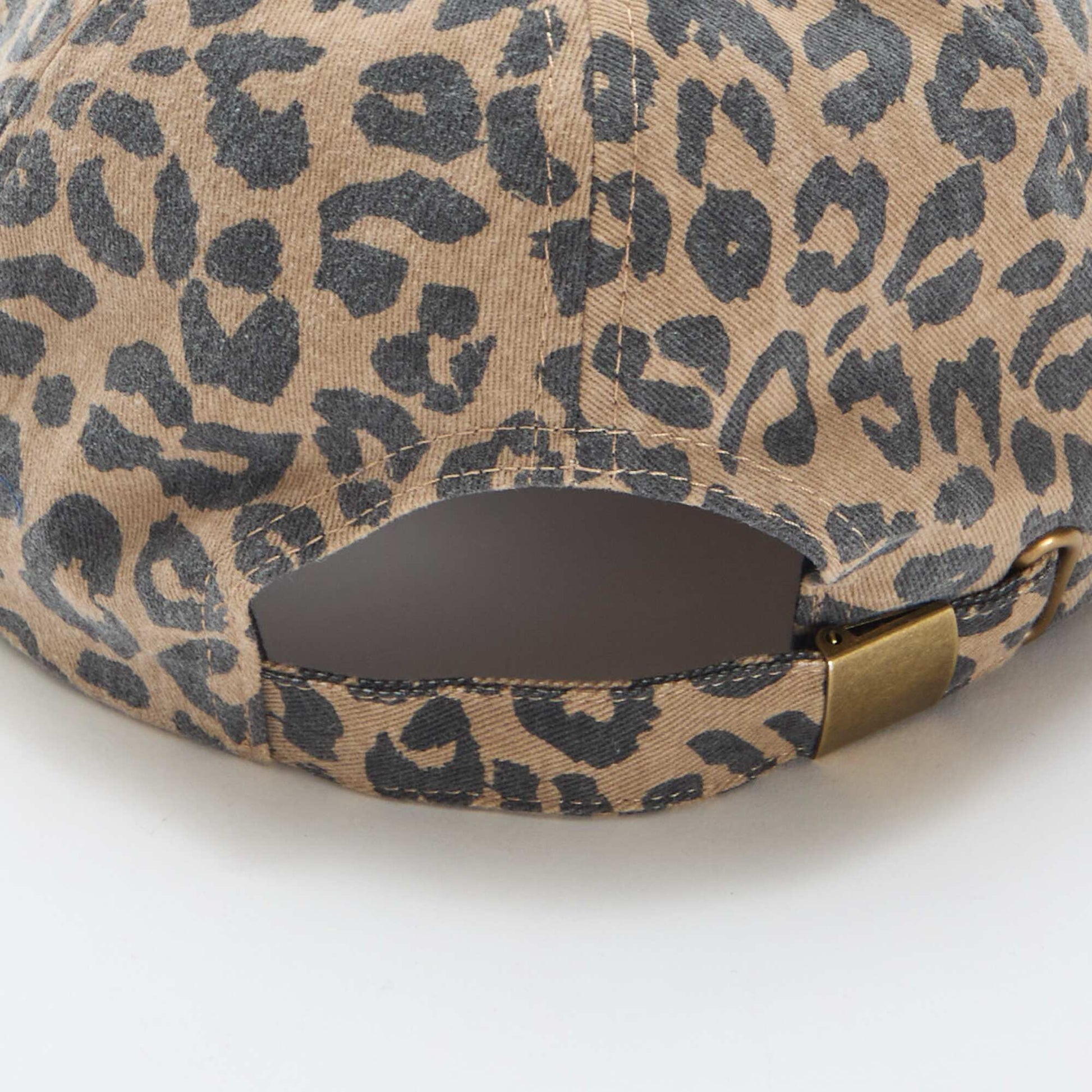 Casquette léopard en tissu MARRON
