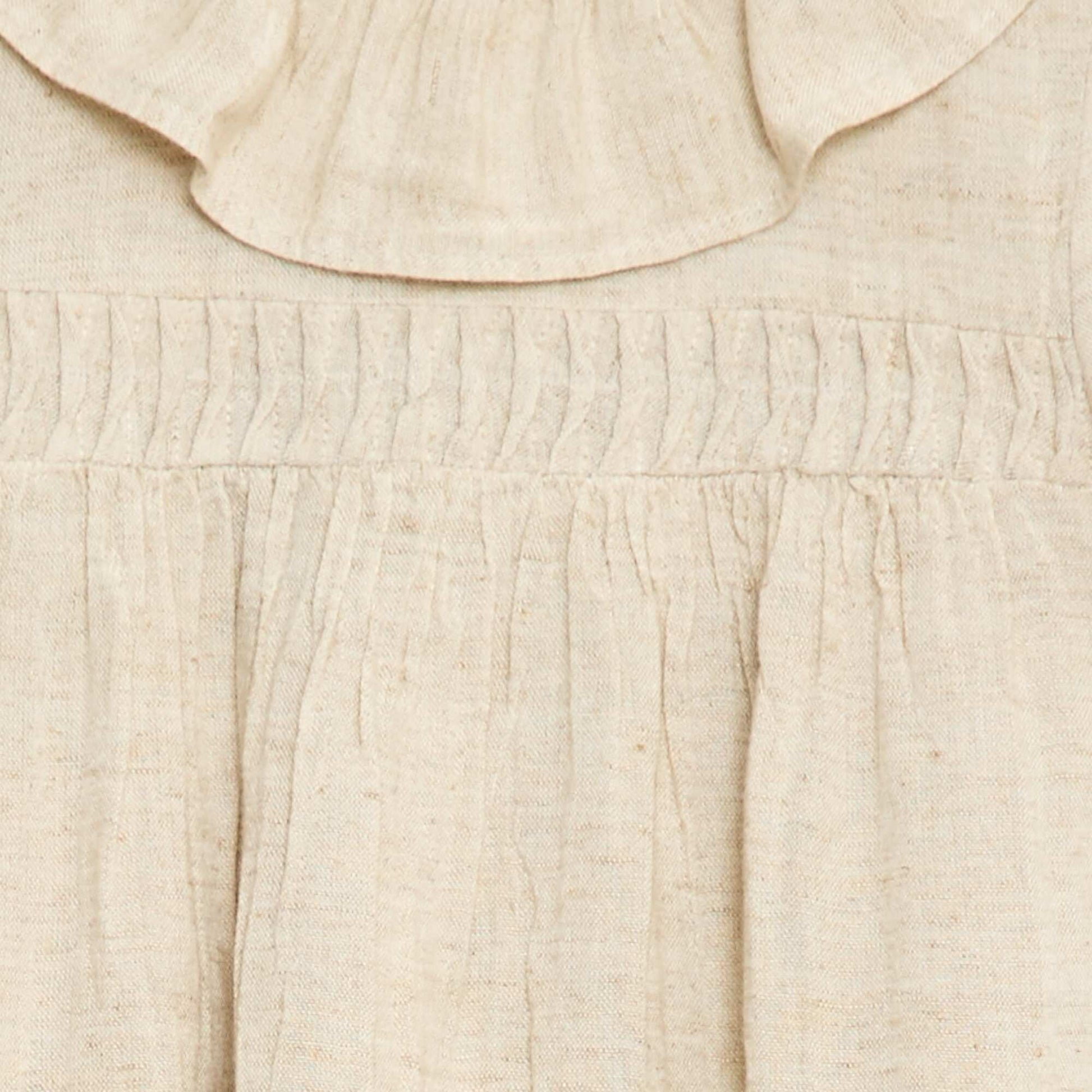 Robe collerette en lin mélangé BEIGE