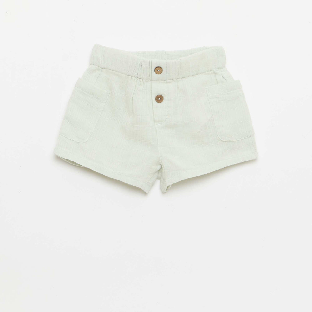 Short en coton avec 2 poches plaquées BLEU