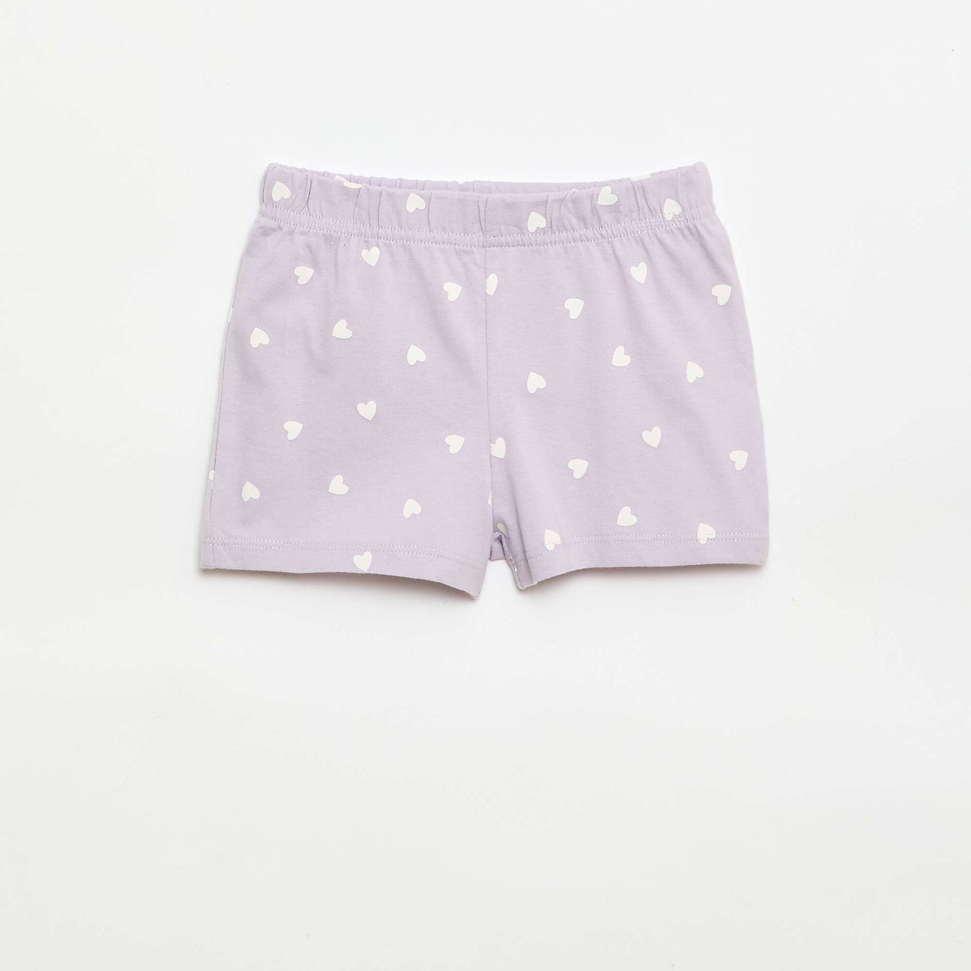 Ensemble pyjama court t-shirt + short - 2 pièces BLANC