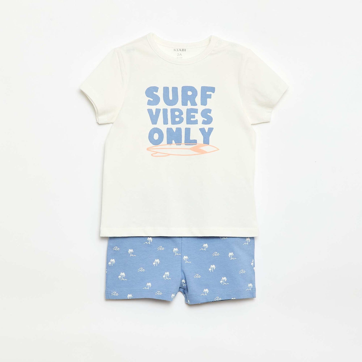 Ensemble pyjama court t-shirt + short - 2 pièces BLANC