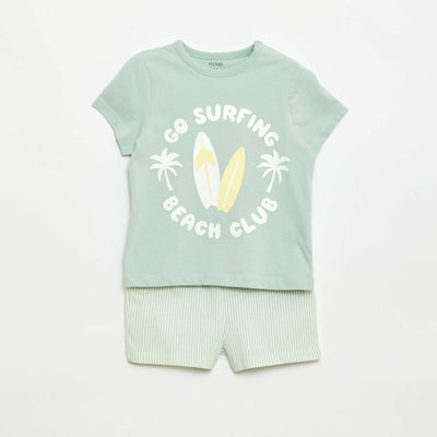 Ensemble pyjama court t-shirt + short - 2 pièces VERT