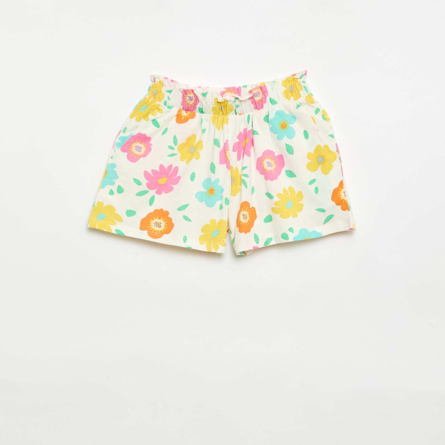 Lot de 2 shorts à la taille élastiquée BLANC