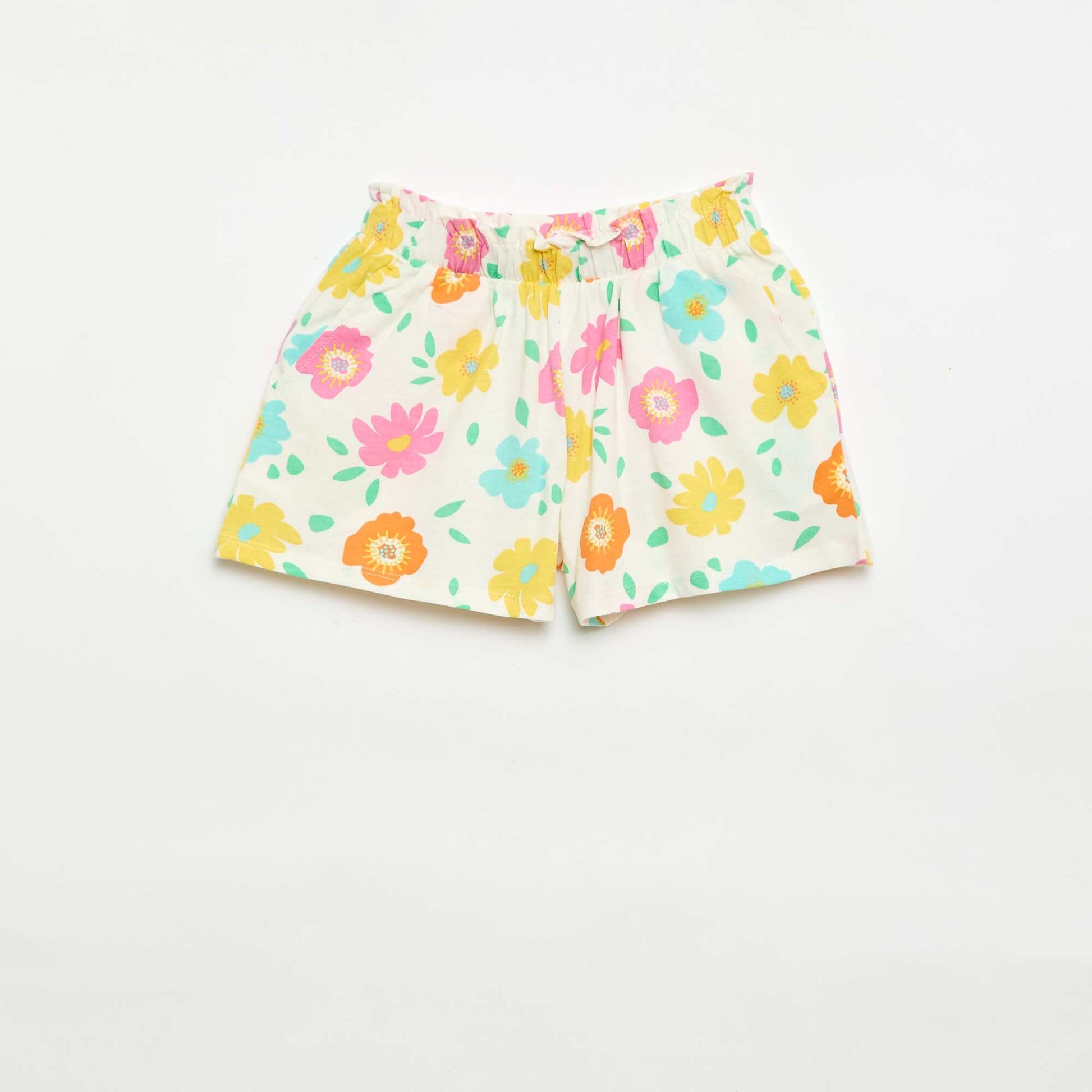 Lot de 2 shorts à la taille élastiquée BLANC