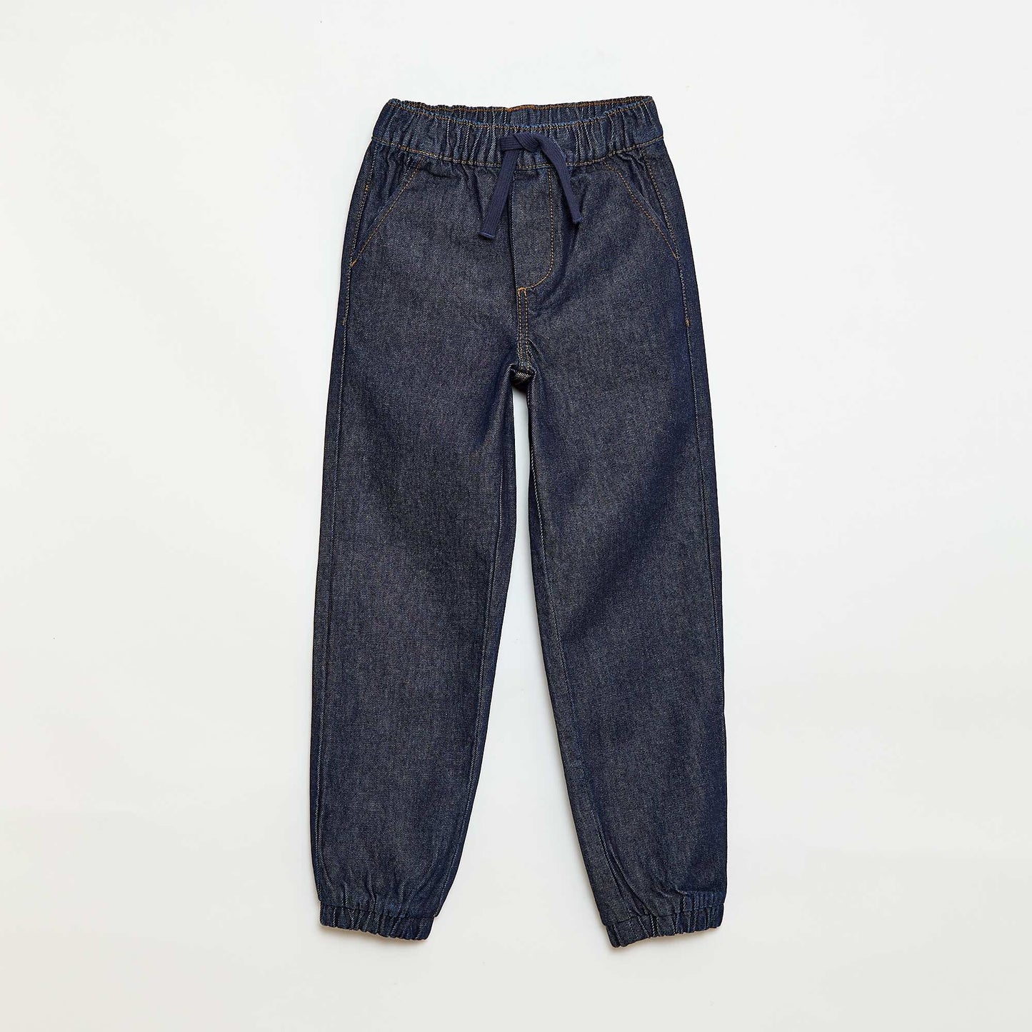 Pantalon denim coupe jogging BLEU