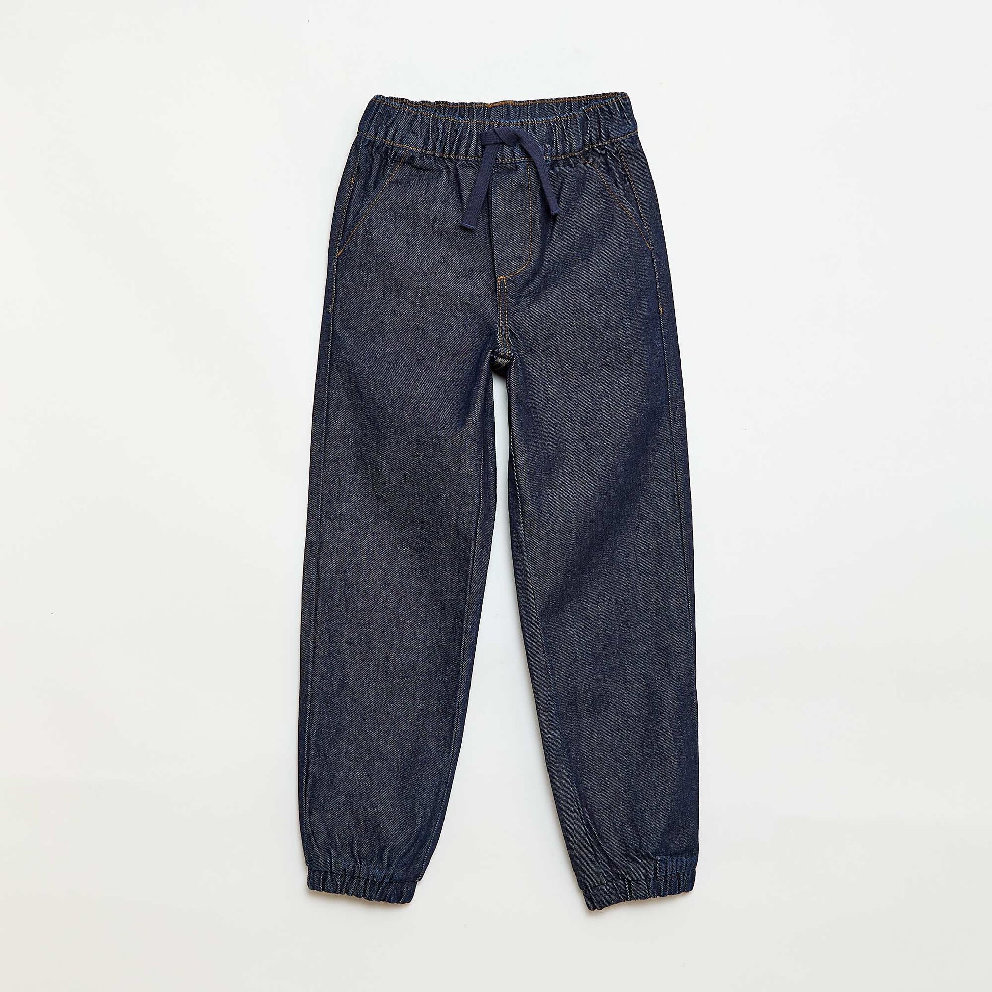 Pantalon denim coupe jogging BLEU