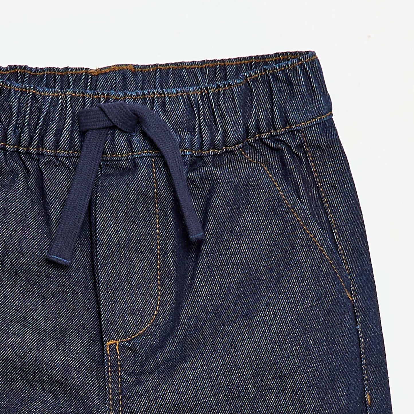 Pantalon denim coupe jogging BLEU