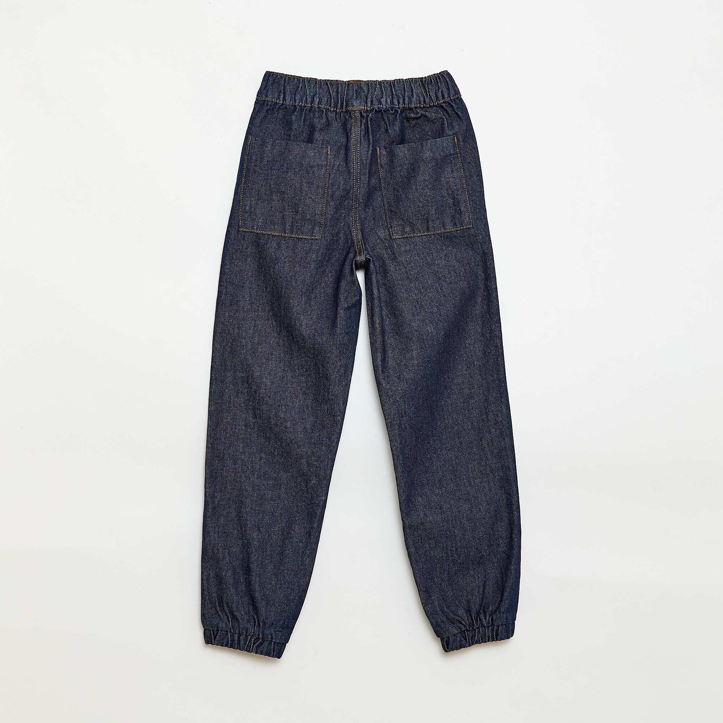Pantalon denim coupe jogging BLEU