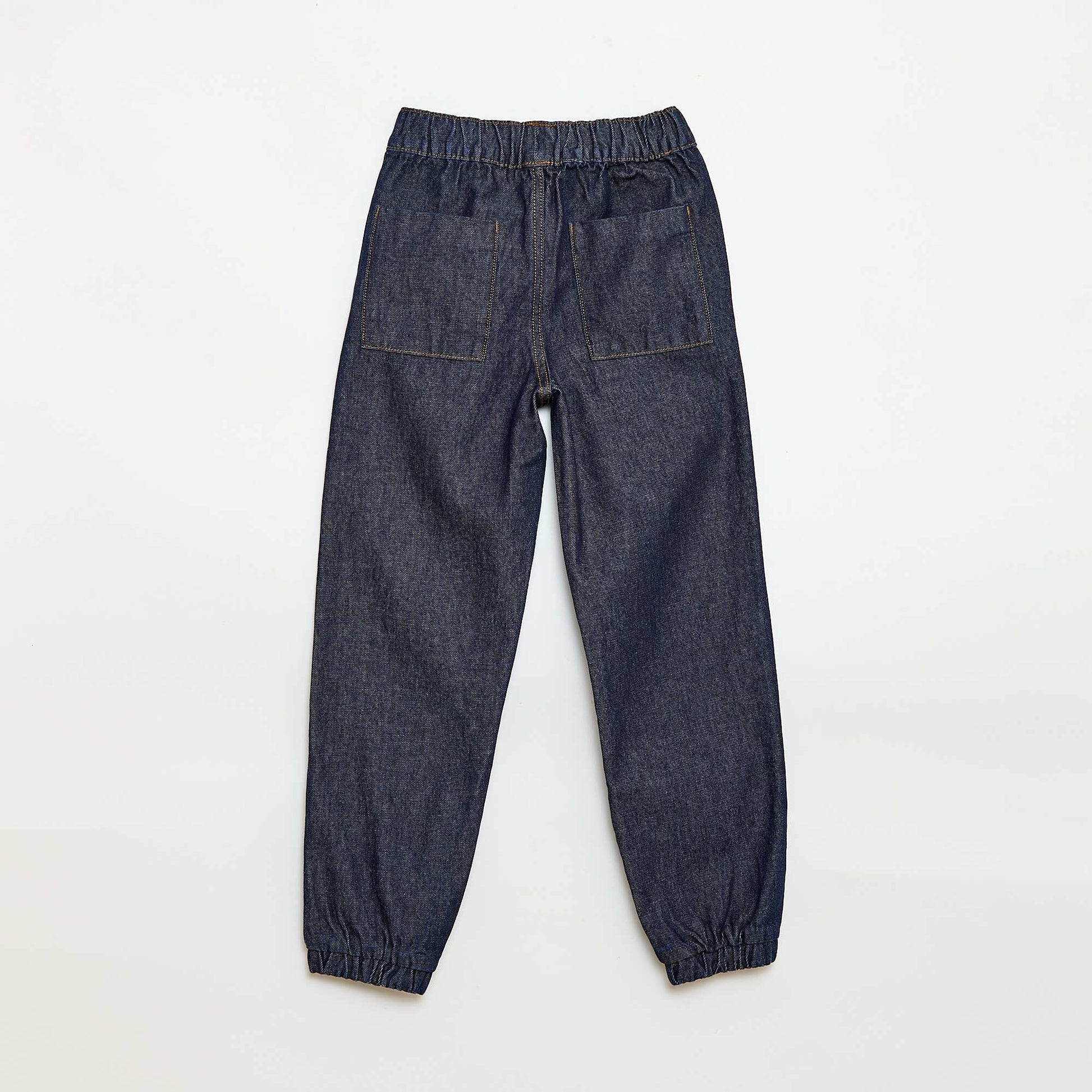 Pantalon denim coupe jogging BLEU