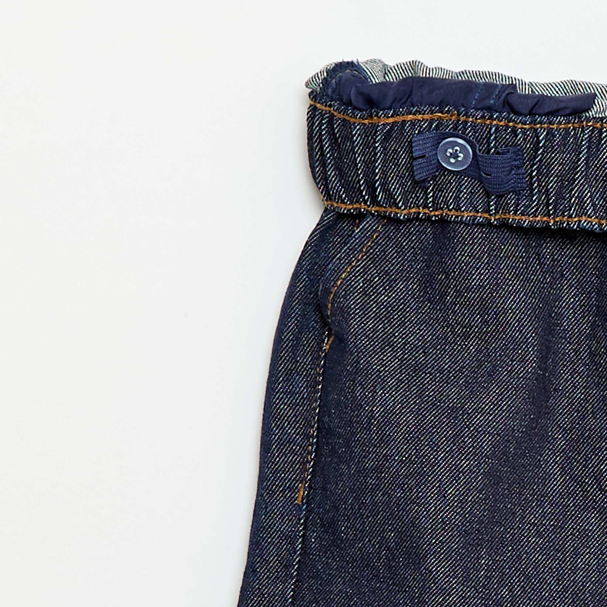 Pantalon denim coupe jogging BLEU