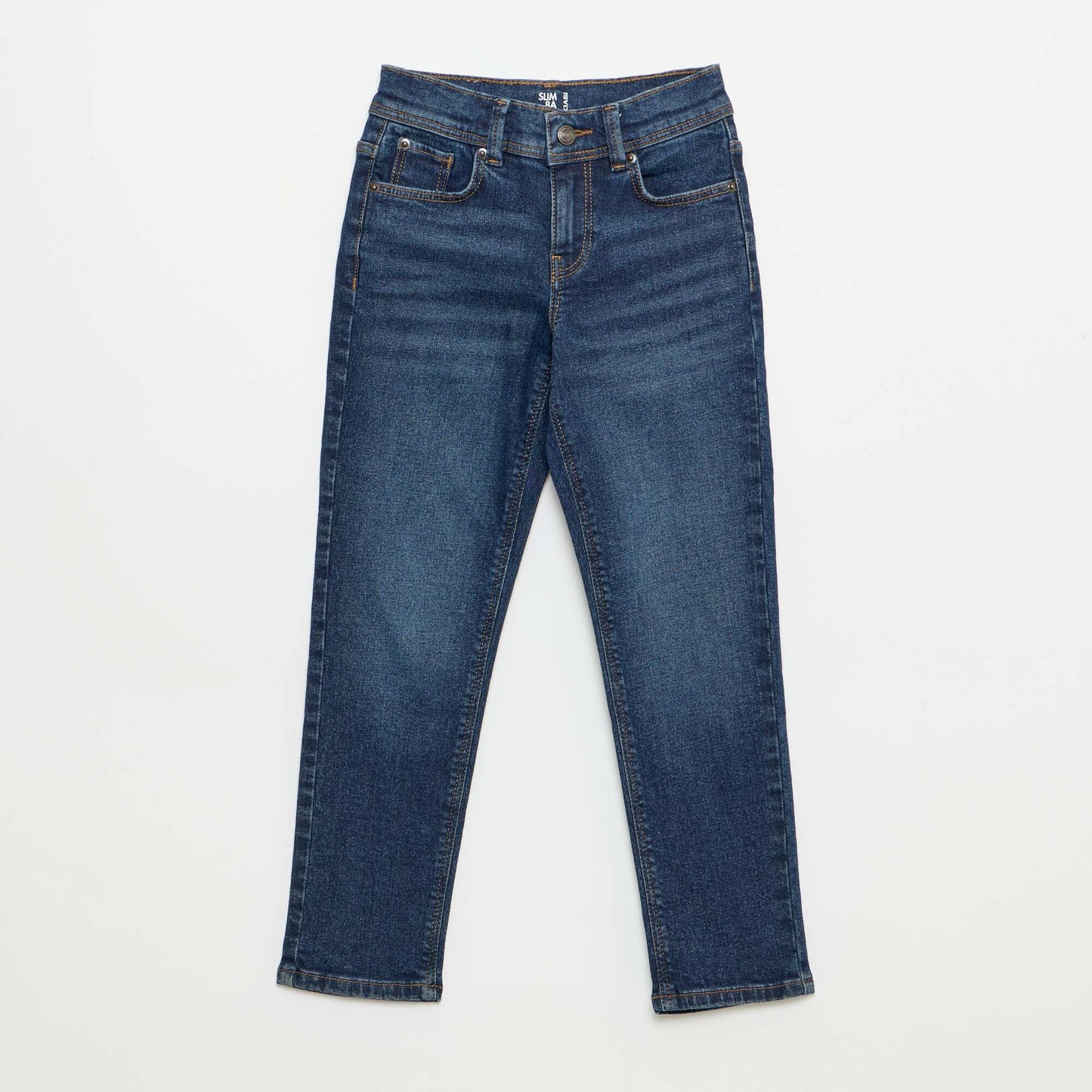 Jean slim avec taille ajustable BLEU